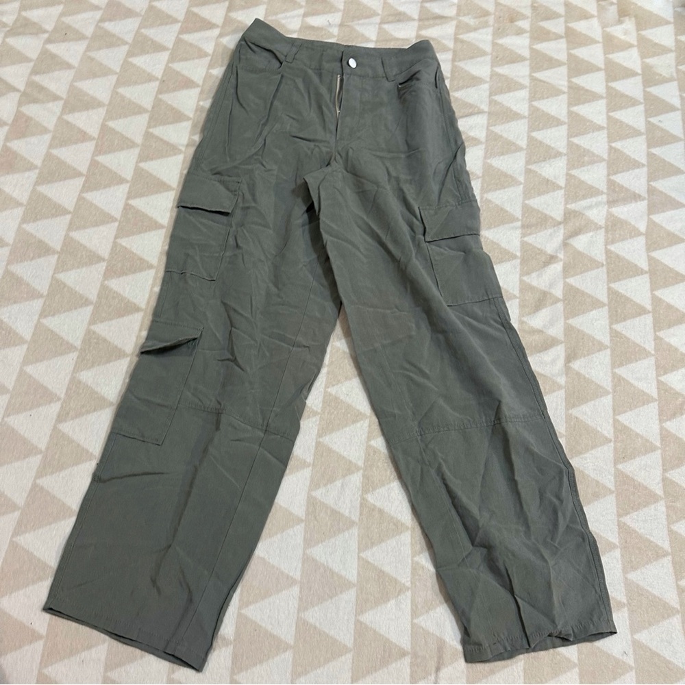 Tanya Taylor lightweight green high waist cargo style pants
